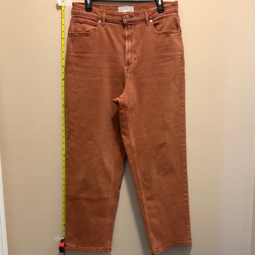 Everlane Women's Rust Brown High-Rise Straight Chinos
